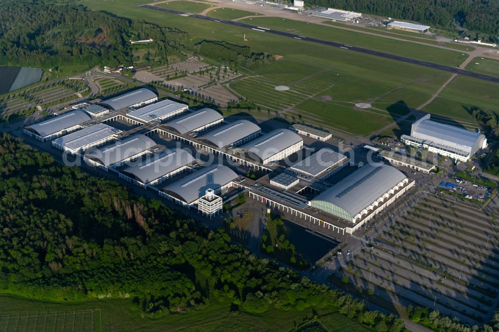 Aerial image Friedrichshafen - Exhibition grounds and exhibition halls of the Messe in Friedrichshafen in the state Baden-Wuerttemberg, Germany