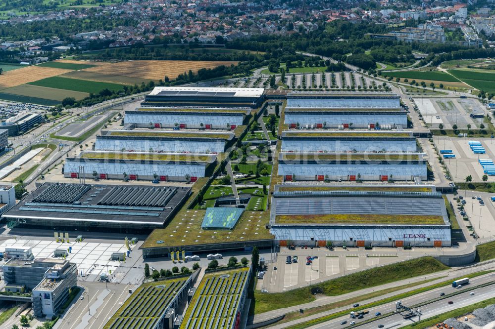 Aerial image Leinfelden-Echterdingen - Exhibition grounds and exhibition halls of the Messe in Leinfelden-Echterdingen in the state Baden-Wurttemberg, Germany