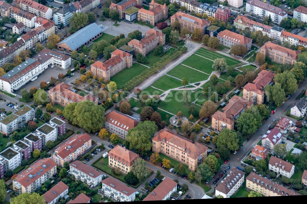 Aerial image Offenburg - Exhibition grounds and exhibition halls of the Messe Offenburg-Ortenau GmbH on Schutterwaelder Strasse in Offenburg in the state Baden-Wuerttemberg, Germany