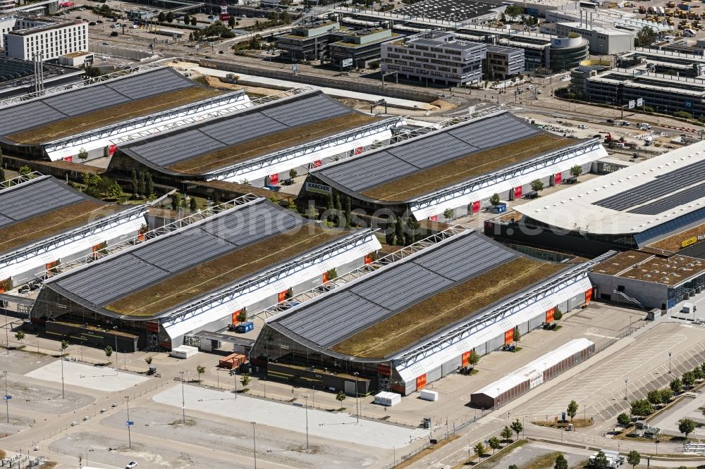 Aerial image Stuttgart - Exhibition grounds and exhibition halls of the Messe in Stuttgart in the state Baden-Wurttemberg, Germany