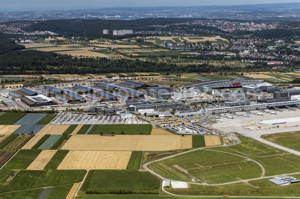 Aerial photograph Stuttgart - Exhibition grounds and exhibition halls of the Messe in Stuttgart in the state Baden-Wurttemberg, Germany