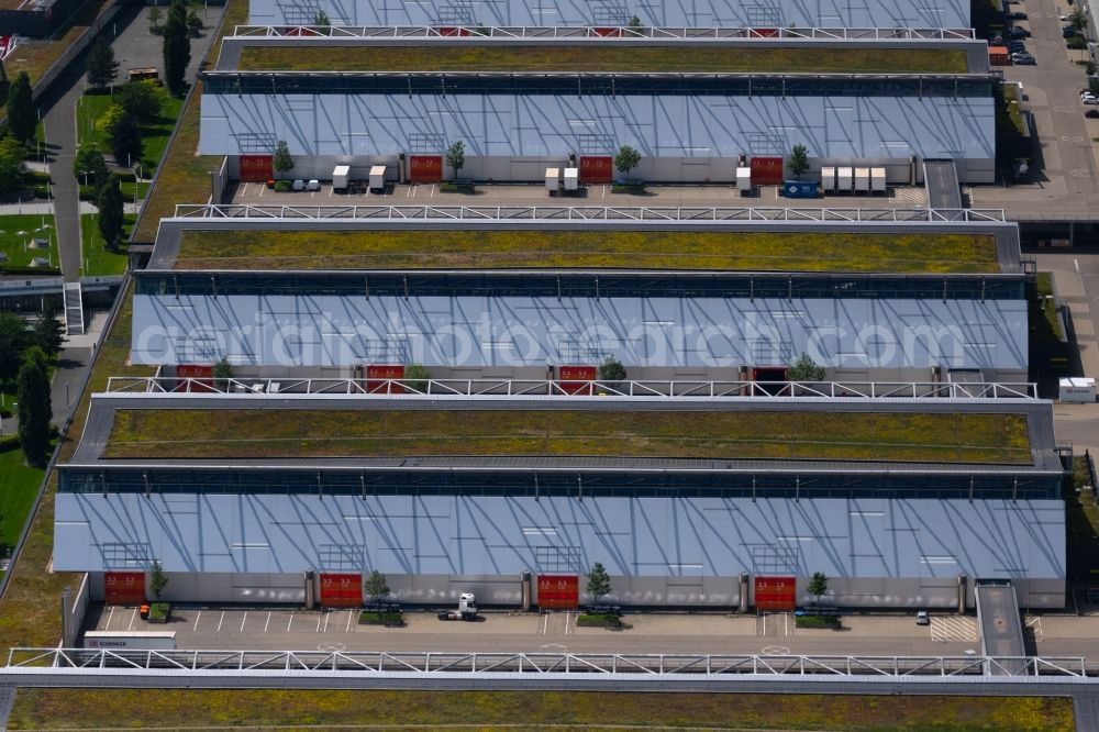 Aerial image Leinfelden-Echterdingen - Exhibition grounds and exhibition halls of the Messe in Stuttgart in the state Baden-Wurttemberg, Germany