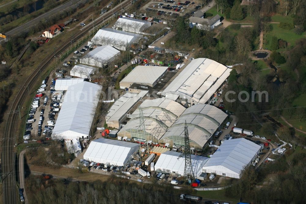 Aerial image Lörrach - Exhibition grounds and exhibition halls of the Regio-Fair in Loerrach in the state Baden-Wuerttemberg, Germany