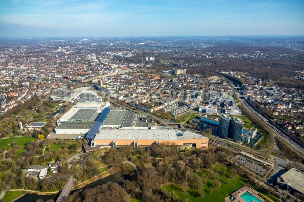 Aerial image Essen - Exhibition grounds and exhibition halls of the MESSE ESSEN at the exhibition center in the district of Ruettenscheid in Essen in the state of North Rhine-Westphalia, Germany