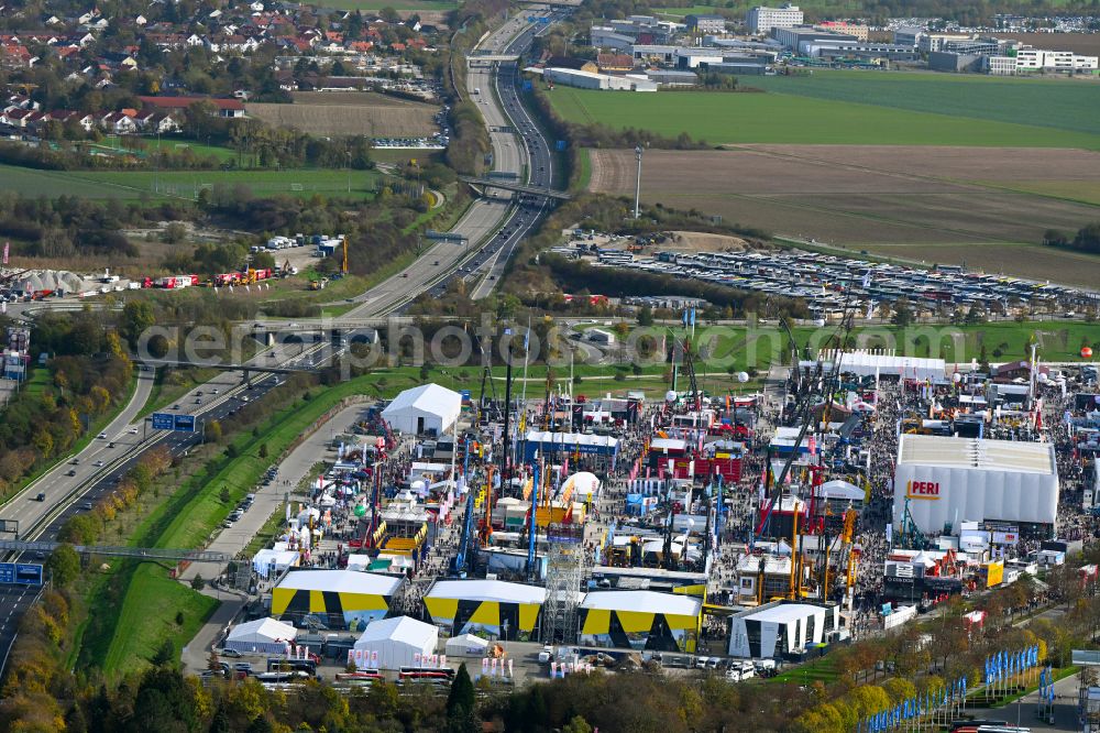 München from above - Exhibition grounds and exhibition halls of the bauma on street Am Messefreigelaende in the district Trudering-Riem in Munich in the state Bavaria, Germany