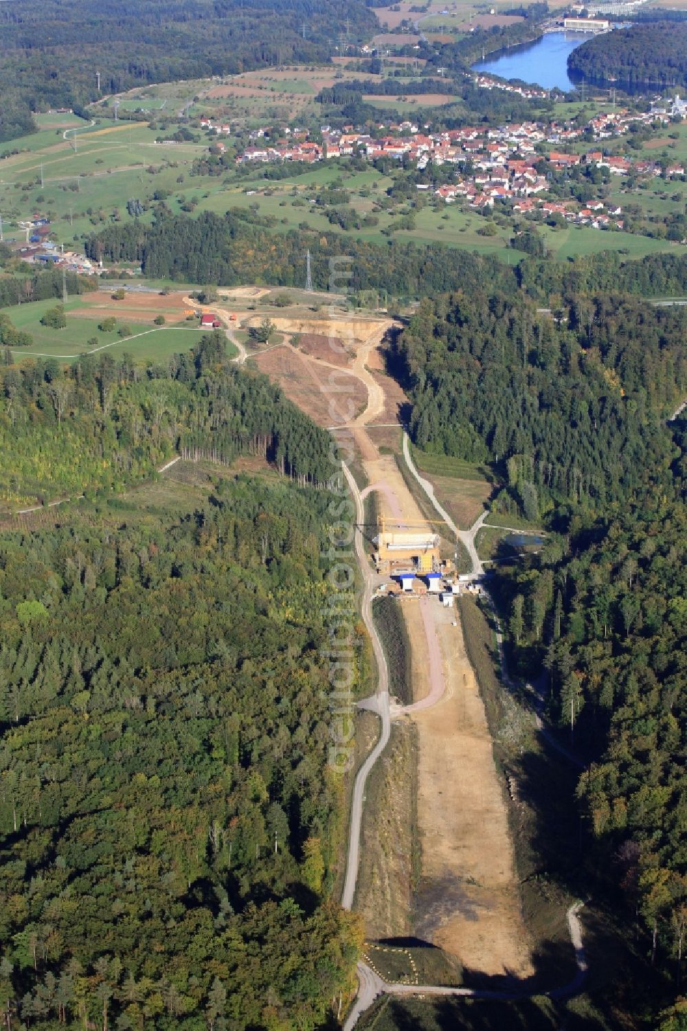 Aerial photograph Rheinfelden (Baden) - Highway construction site for the extension of the route of A98 in Rheinfelden (Baden) in the state Baden-Wuerttemberg