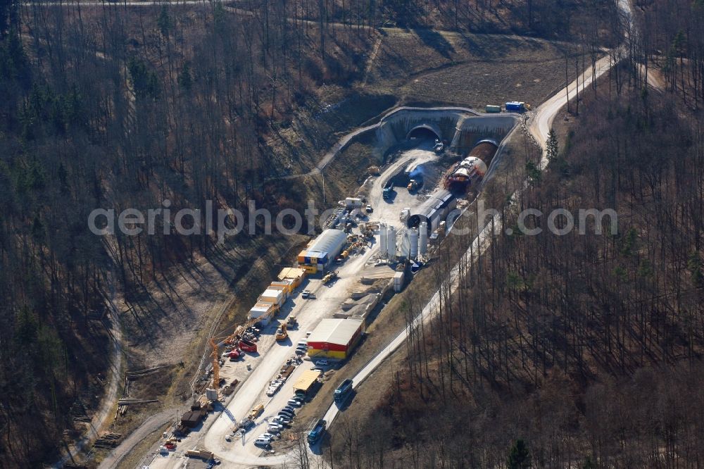 Aerial photograph Rheinfelden (Baden) - Highway- Construction site with earthworks along the route of the highway A98 in Rheinfelden (Baden) in the state Baden-Wuerttemberg, Germany