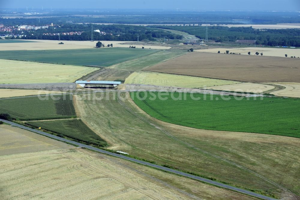 Aerial photograph Neukieritzsch - Highway- Construction site with earthworks along the route and of the route of the highway route B95 to A72 motorway in Neukieritzsch in the state Saxony