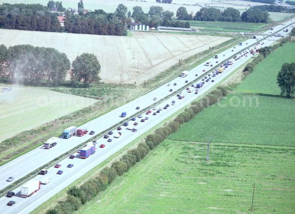 Magdeburg from the bird's eye view: 16.08.2002 Autobahn Braunschweig Magdeburg