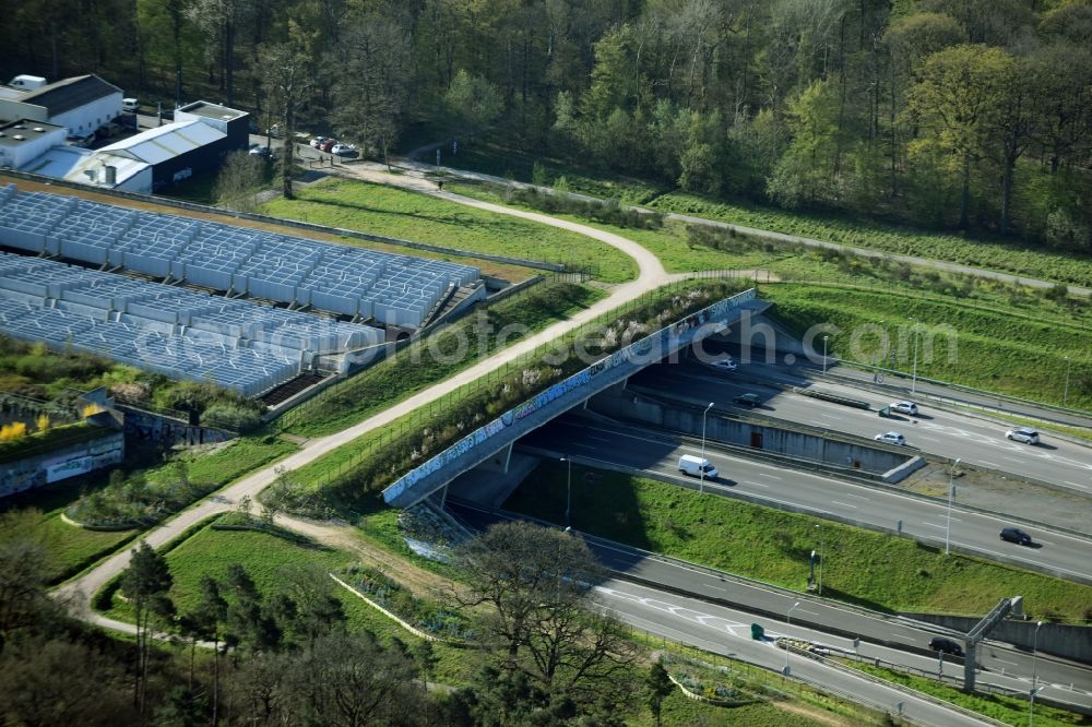 Versailles from above - Highway bridge structure applied as a wildlife crossing bridge Wild - Wild swap the A86 - N12 in Versailles in Ile-de-France, France