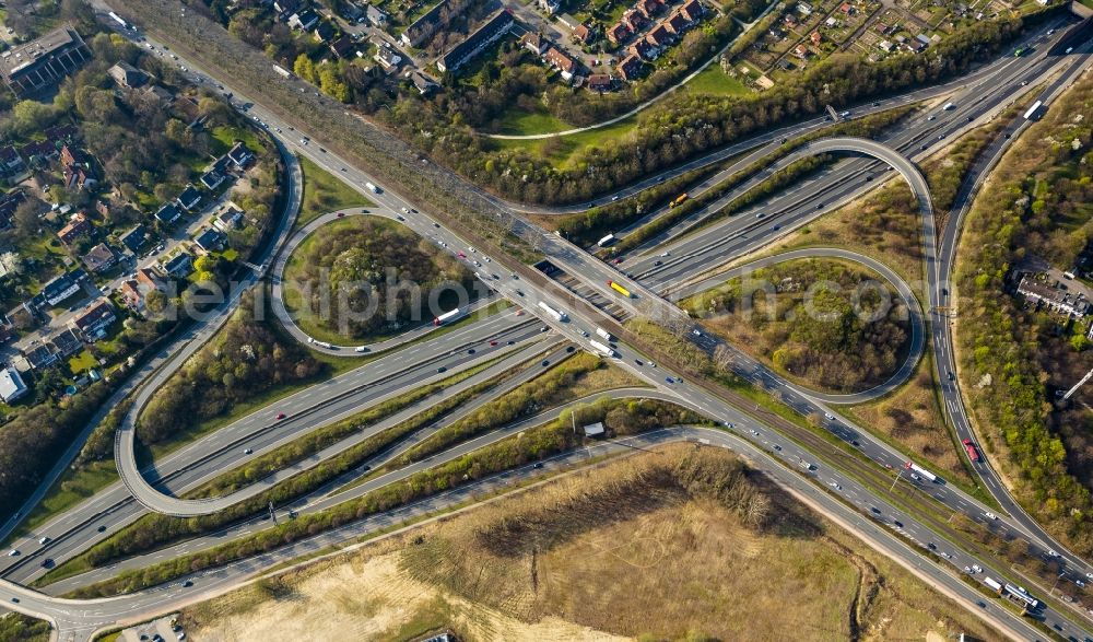 Aerial image Dortmund - Cross City East crown on the highway Westfalendamm to B1 federal road B236 in Dortmund in North Rhine-Westphalia