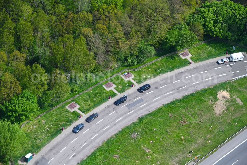 Aerial photograph Dechtow - Motorway service area on the edge of the course of BAB highway 24 in Dechtow in the state Brandenburg, Germany