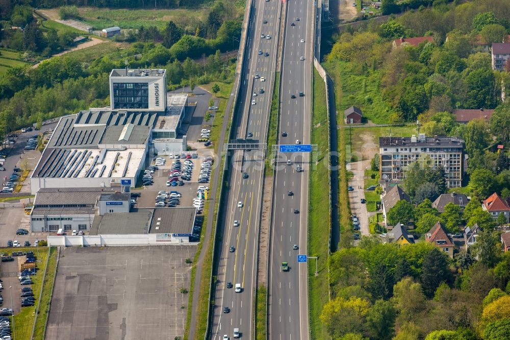 Dortmund from the bird's eye view: Highway route BAB A40 in in Dortmund in the state North Rhine-Westphalia