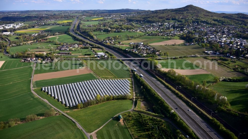 Aerial photograph Stieldorferhohn - Highway route BAB A3 in in Stieldorferhohn in the state North Rhine-Westphalia, Germany