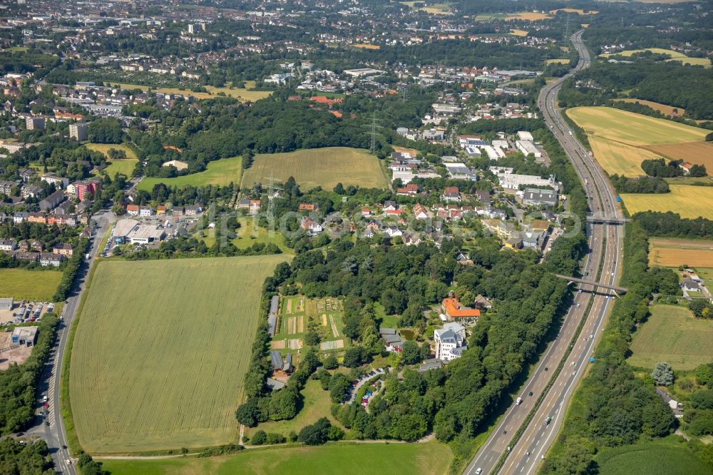 Aerial image Witten - Highway route BAB 448 in in Witten in the state North Rhine-Westphalia, Germany