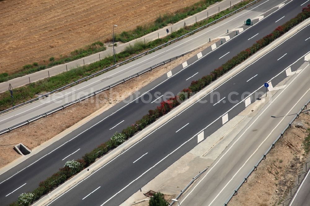 Aerial photograph Santa Eugènia - Highway route MA-13 at Santa Eugenia in Mallorca in Balearic Islands, Spain