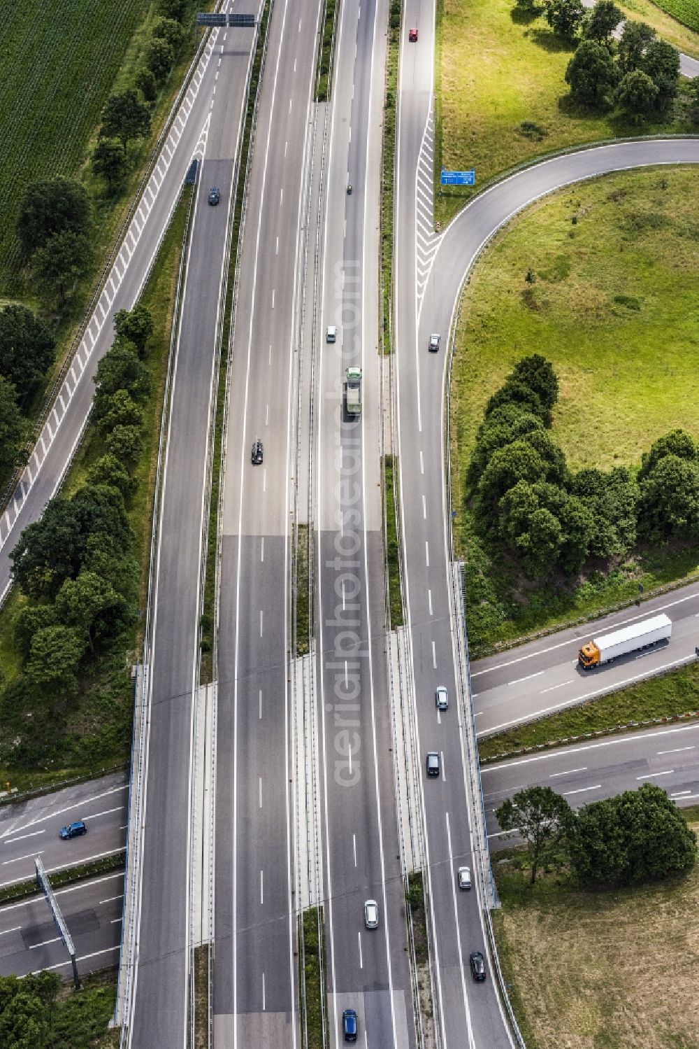 Buxheim from the bird's eye view: Highway route A7 in in Buxheim in the state Bavaria, Germany