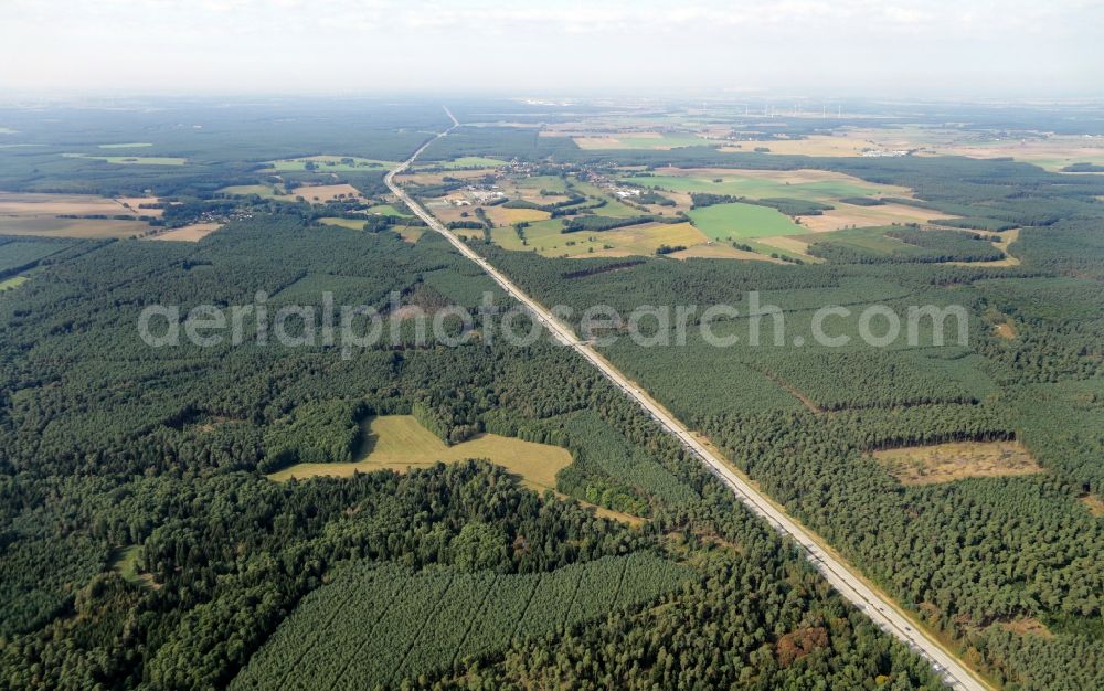 Grabow from the bird's eye view: Highway route A2 in in Grabow in the state Saxony-Anhalt