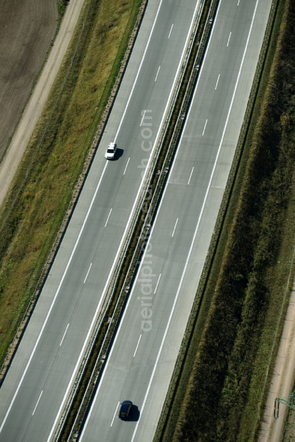 Frauendorf from the bird's eye view: Highway route A72 near Frauendorf in the state Saxony