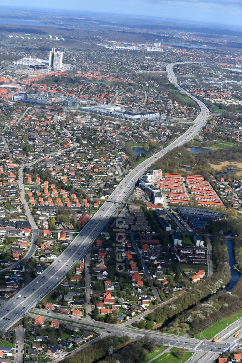 Aerial photograph Rodovre - Highway route E47 in in Rodovre in Hovedstaden, Denmark