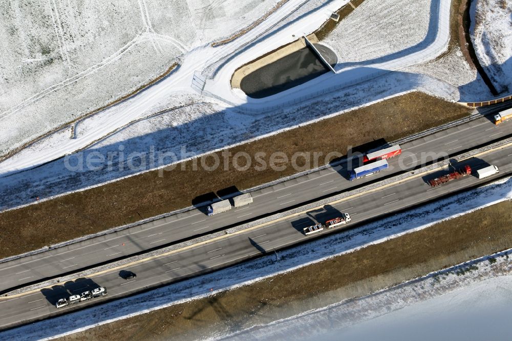 Magdala from the bird's eye view: Highway route BAB A4 near Magdala in the state Thuringia