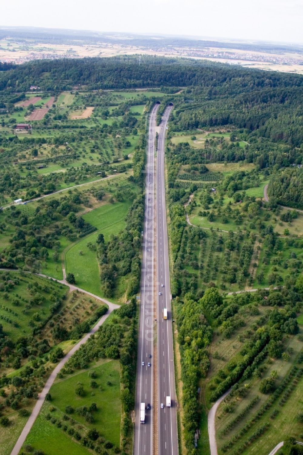 Aerial image Herrenberg - Routing and traffic lanes before the highway tunnel construction of the motorway A 81 in the district Kuppingen in Herrenberg in the state Baden-Wuerttemberg