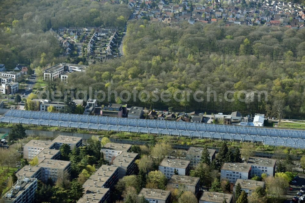 Jouy-en-Josas from the bird's eye view: Routing and traffic lanes during the highway tunnel construction of the motorway A86 - N12 in Jouy-en-Josas in Ile-de-France, France