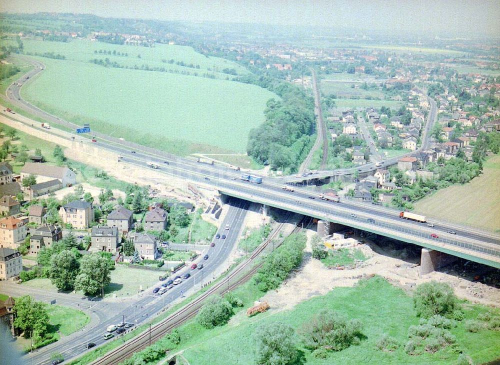 Aerial image Dresden / Sachs. - Autobahnabfahrt Dresden-Süd.