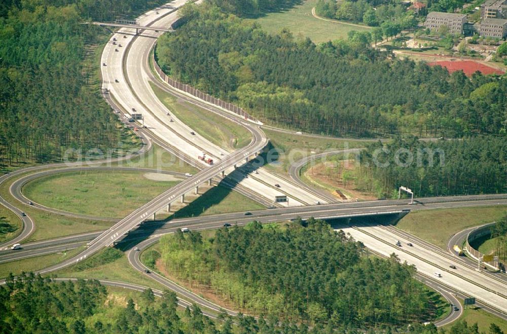 Aerial photograph Potsdam - Babelsberg / Brandenburg - Autobahnabfahrt Potsdam - Drewitz Datum: 05.05.03