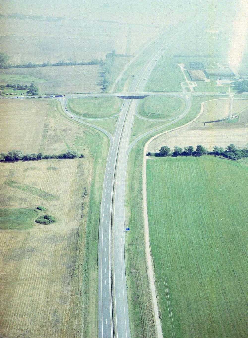 Grevesmühlen/ Mecklenburg - Vorpommern from the bird's eye view: Autobahnabfahrt an der A20 südlich von Grevesmühlen.