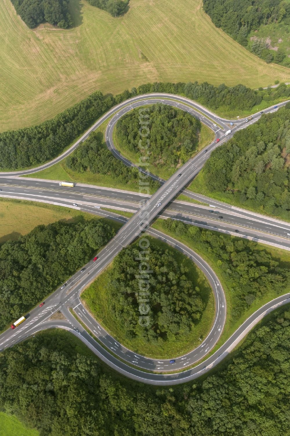 Aerial image Sprockhövel - Motorway section on the Querspange at the A43 near Sprockhoevel in North Rhine-Westphalia