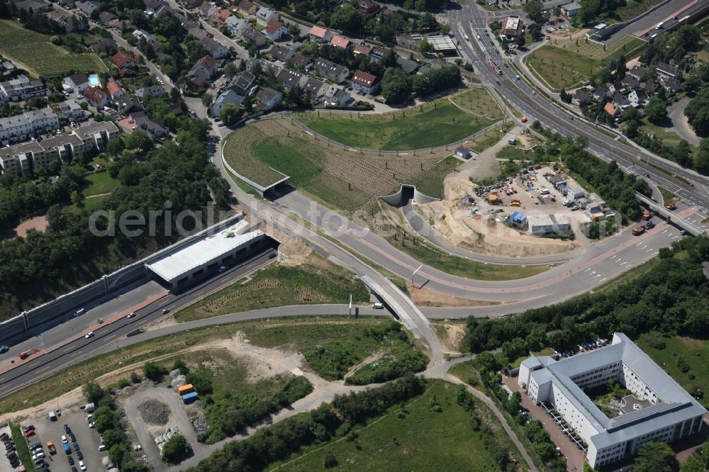 Mainz from the bird's eye view: View of the unfinished highway cultivation of the A60 in Mainz in Rhineland-Palatinate