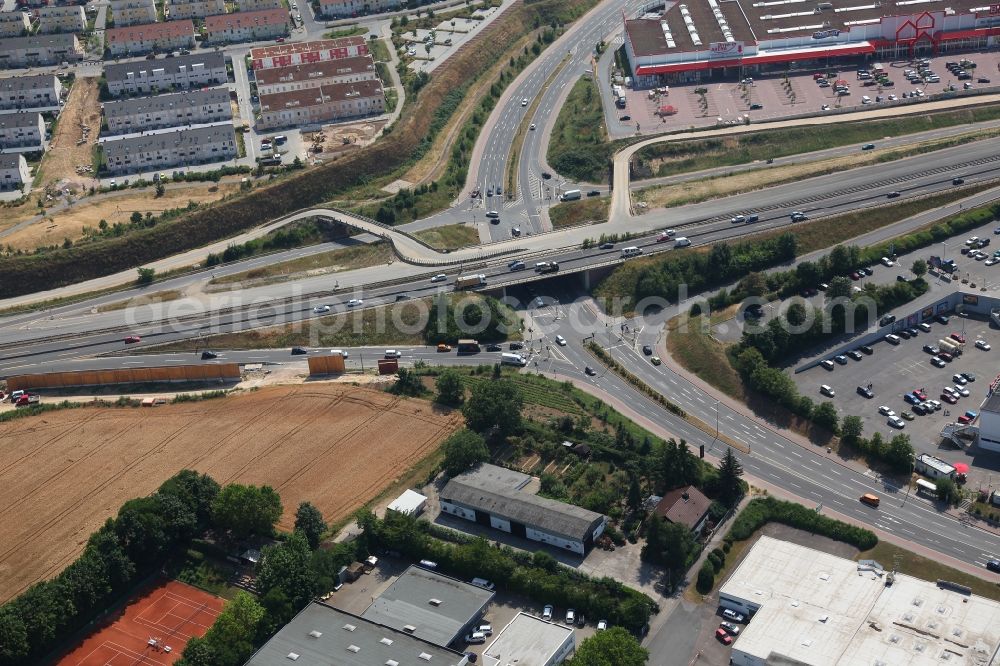 Mainz from the bird's eye view: View of the unfinished highway cultivation of the motorway A60 in Mainz in Rhineland-Palatinate