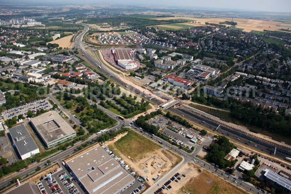 Aerial photograph Mainz - View of the unfinished highway cultivation of the motorway A60 in Mainz in Rhineland-Palatinate