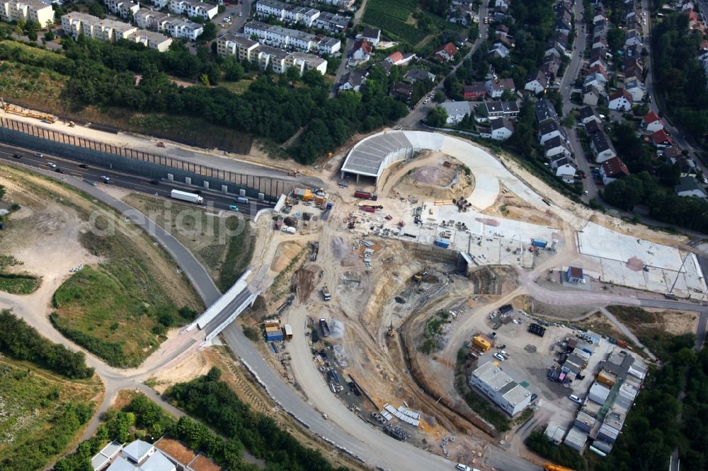 Mainz from the bird's eye view: View of the unfinished highway cultivation of the A60 in Mainz in Rhineland-Palatinate