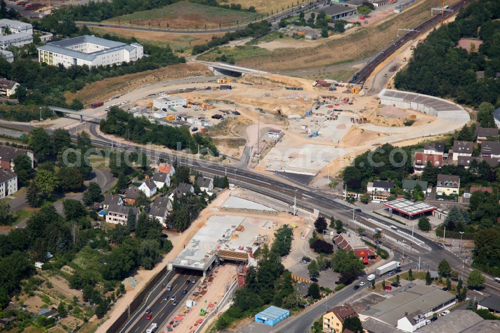 Mainz from the bird's eye view: View of the unfinished highway cultivation of the A60 in Mainz in Rhineland-Palatinate