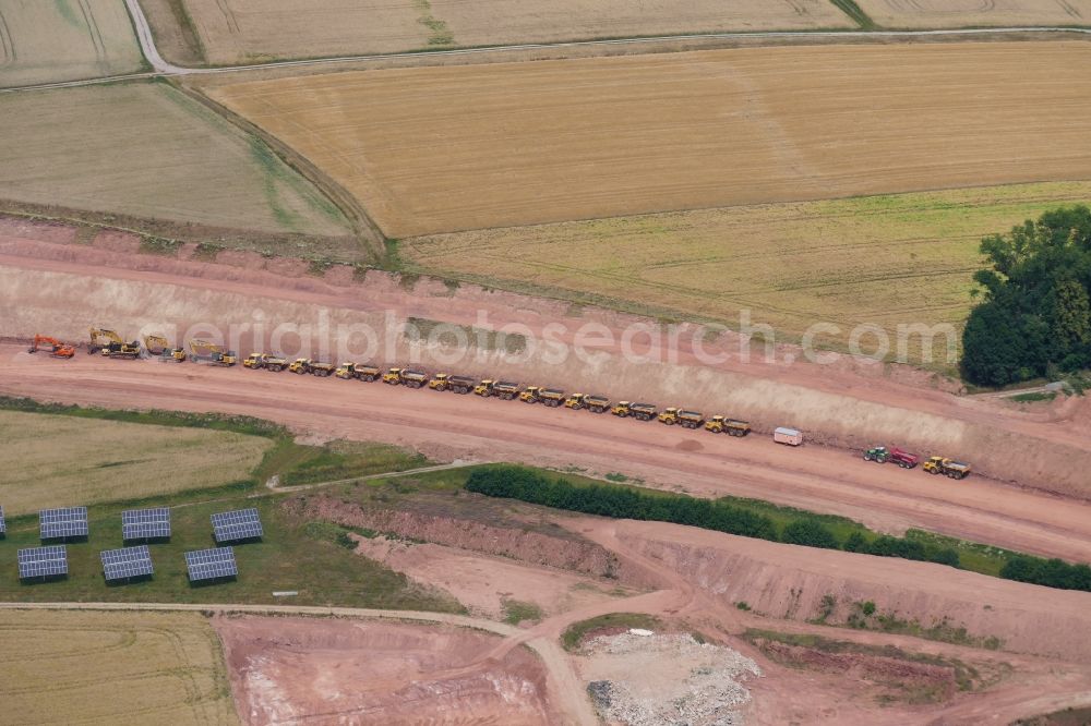 Aerial image Waldkappel - Highway construction site of A44 in Waldkappel in the state Hesse