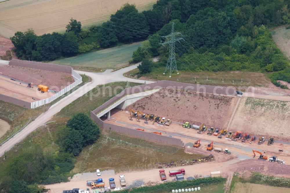 Aerial photograph Waldkappel - Highway construction site of A44 in Waldkappel in the state Hesse