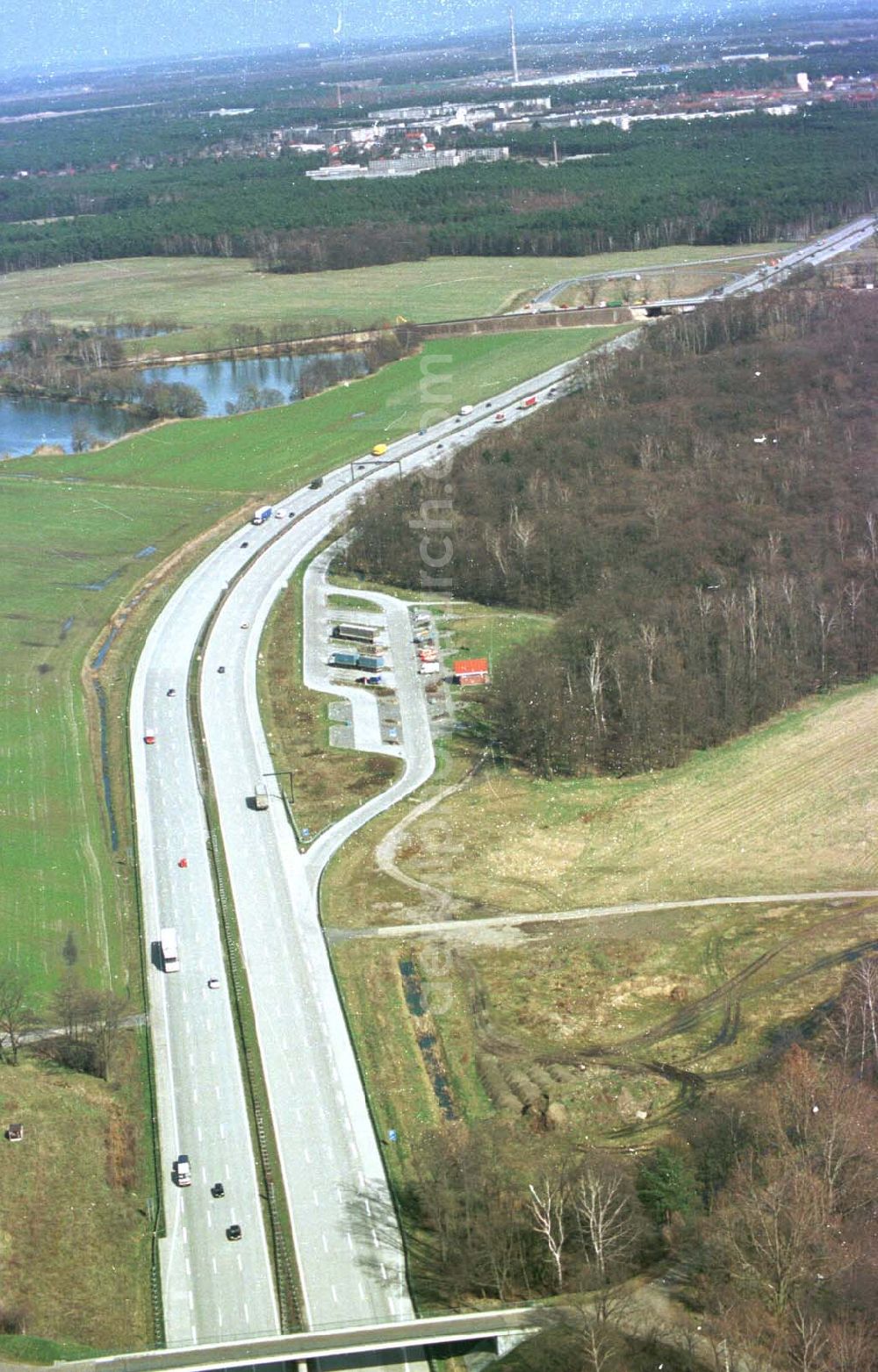 Ludwigsfelde / Brandenburg from above - Autobahnbereich in Ludwigsfelde in Brandenburg.