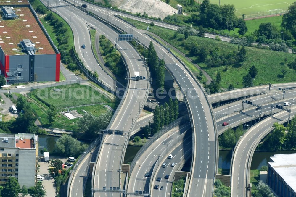 Berlin from above - Highway triangle the federal motorway A 110 - 113 in the district Neukoelln in Berlin