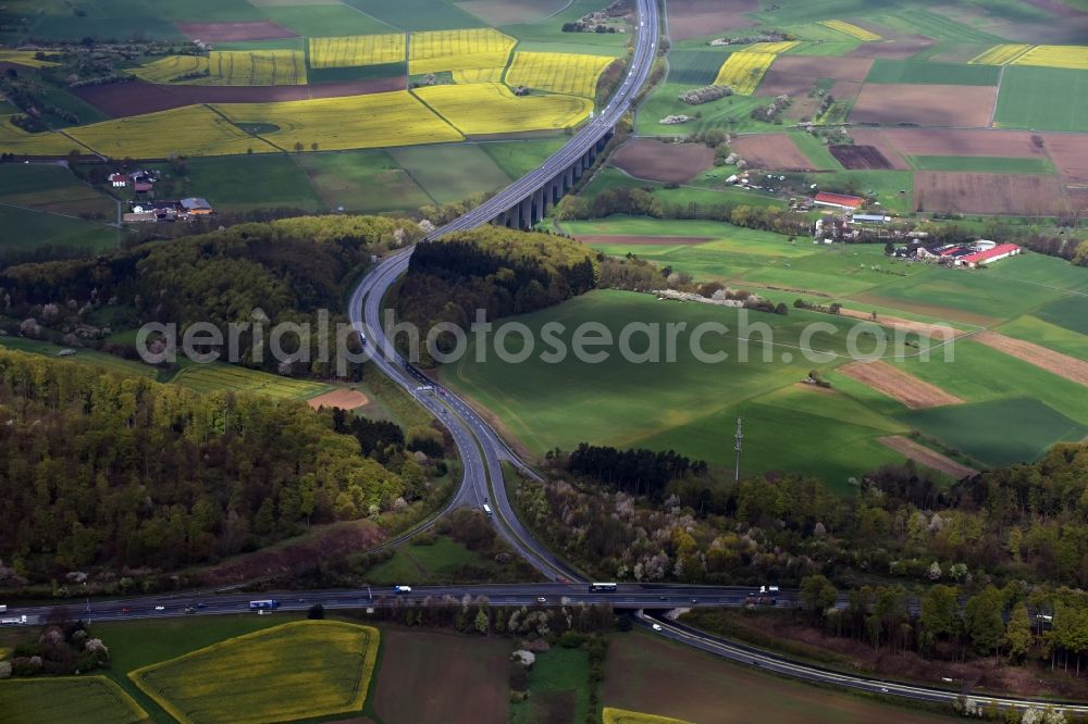 Aerial photograph Reiskirchen - Highway triangle the federal motorway A 5 - A480 Reiskirchener Dreieck in Reiskirchen in the state Hesse