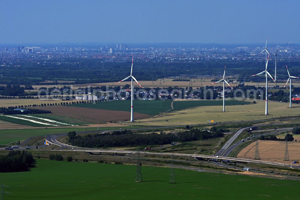 Aerial photograph Schwanebeck - Motorway triangle lanes of the BAB A 10 - A11 Dreieck Barnim in Schwanebeck in the state Brandenburg, Germany