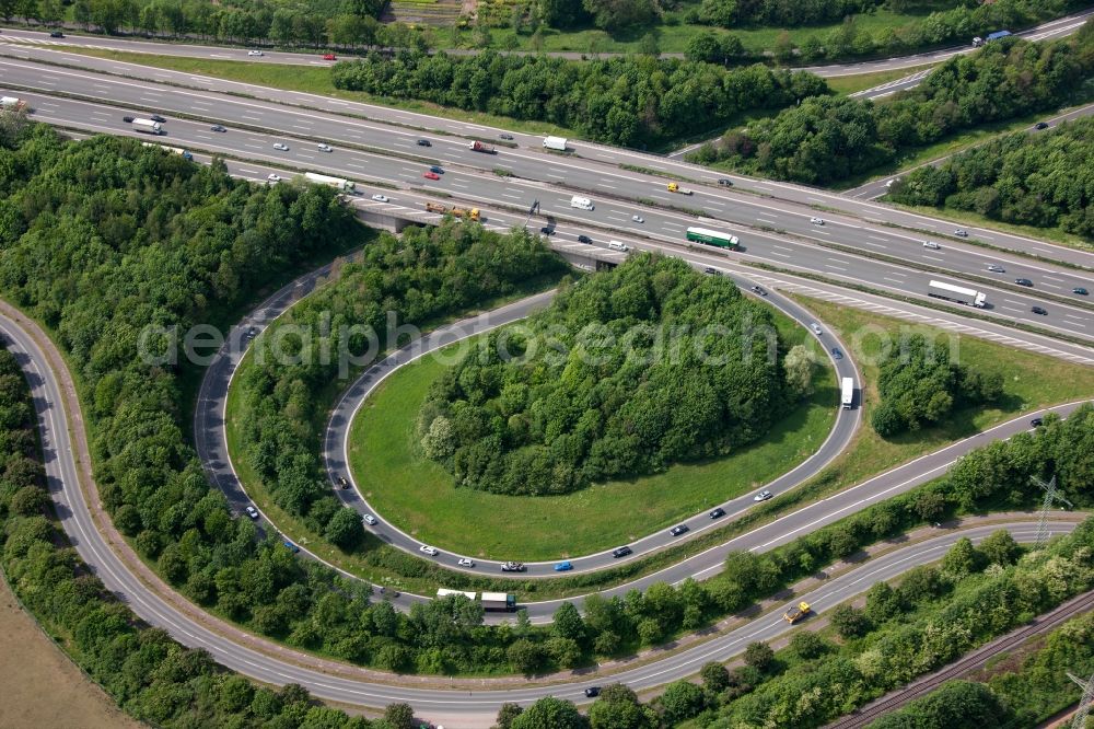 Aerial photograph Bottrop - View of the interchange Bottrop in the state North Rhine-Westphalia