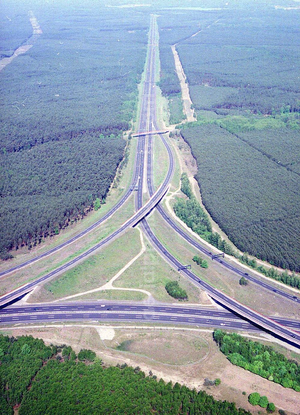 Michendorf from the bird's eye view: Autobahndreieck Michendorf.