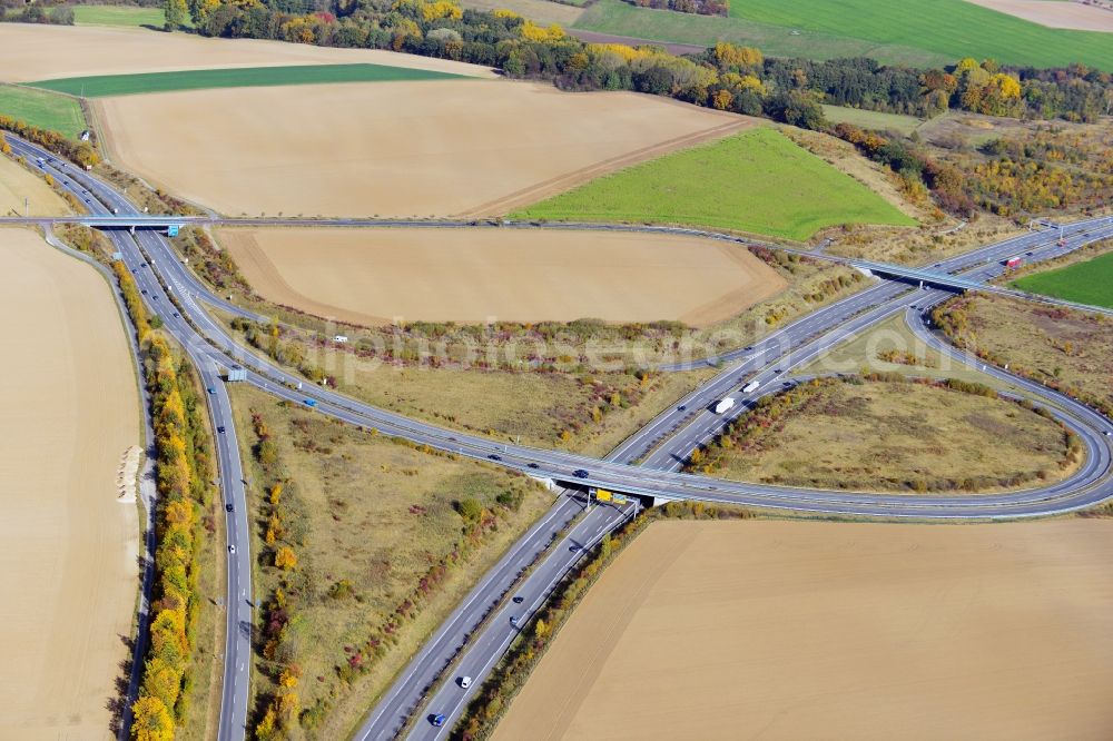 Vienenburg from the bird's eye view: Overlooking the motorway junction Vienenburg in Lower Saxony