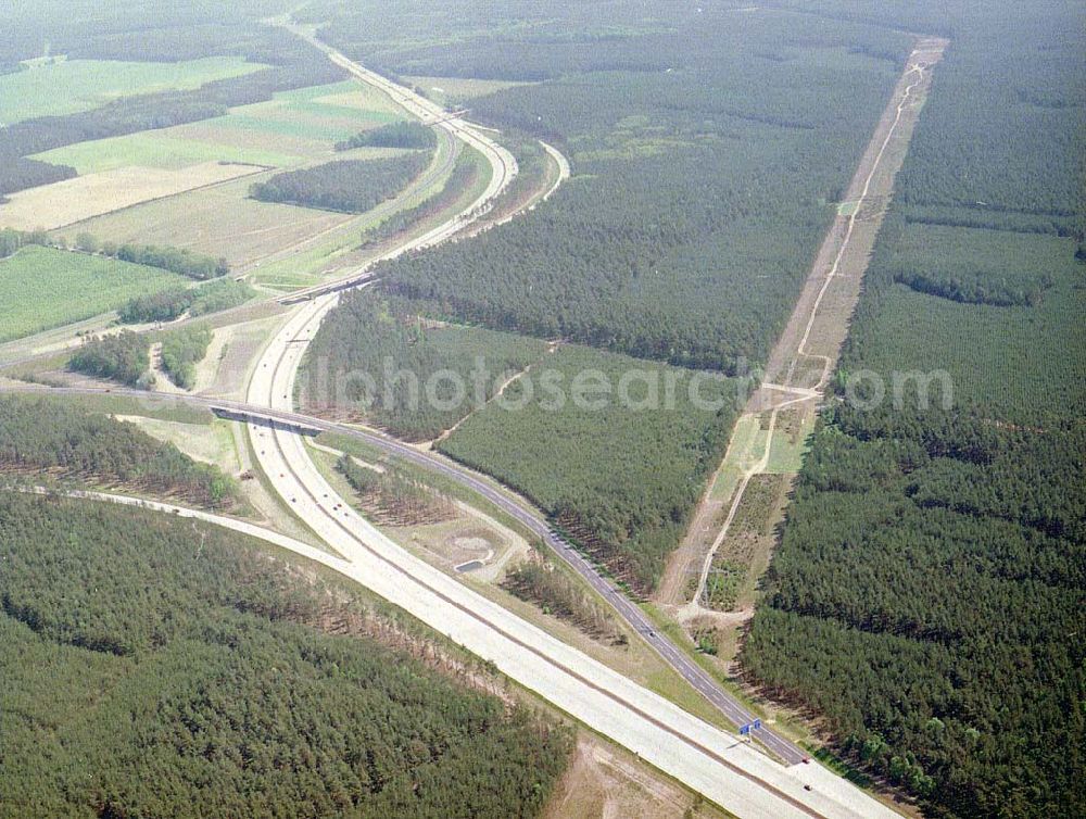 Werder / Havel from the bird's eye view: Autobahndreieck Werder / Havel.