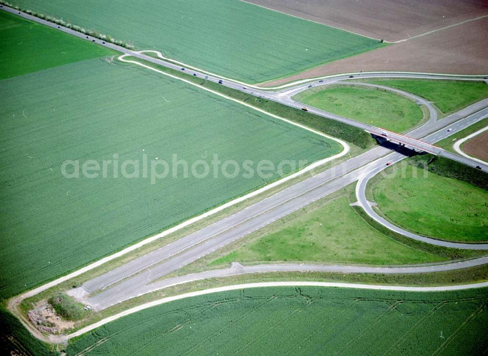 südlich von Jersleben from above - Autobahnende vor der Baustelle zur Unterführung am Mittellandkanal.