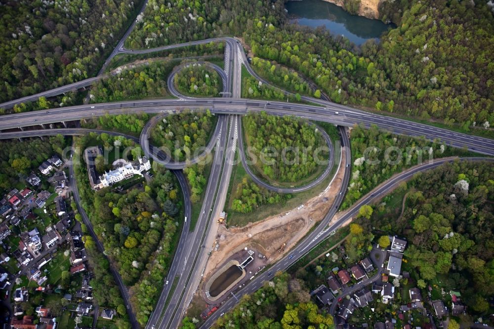 Aerial image Bonn - Autobahnkreuz BAB A59 A562 Bonn-Ost in Bonn in the state North Rhine-Westphalia, Germany