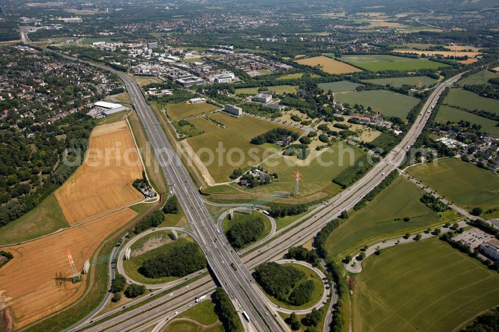 Dortmund from above - View of the interchange Dortmund-West in Dortmund in the state North Rhine-Westphalia