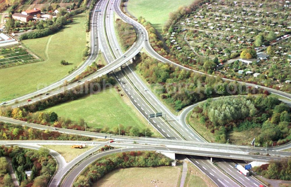 Frankfurt am Main from the bird's eye view: Autobahnkreuz Frankfurt Nord